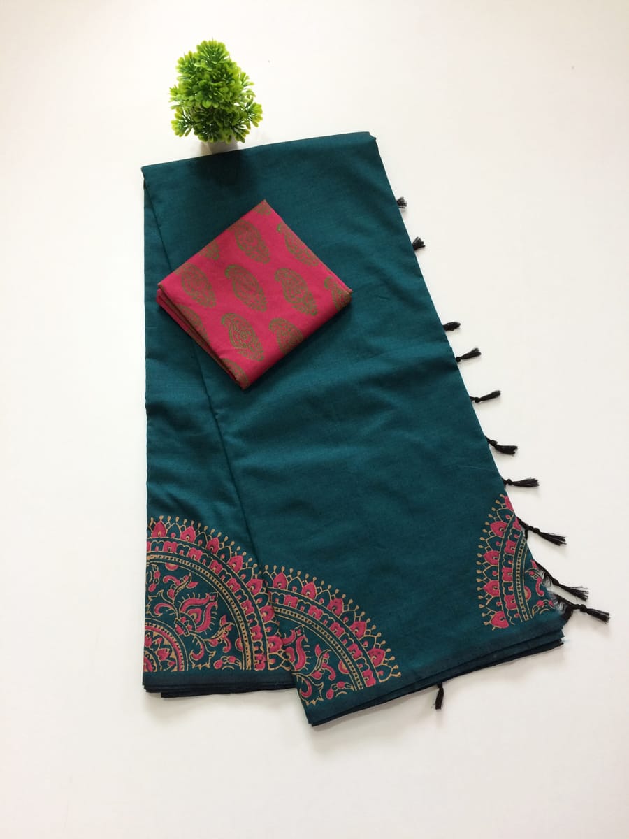South Cotton sarees With Blouse Piece-SH0564