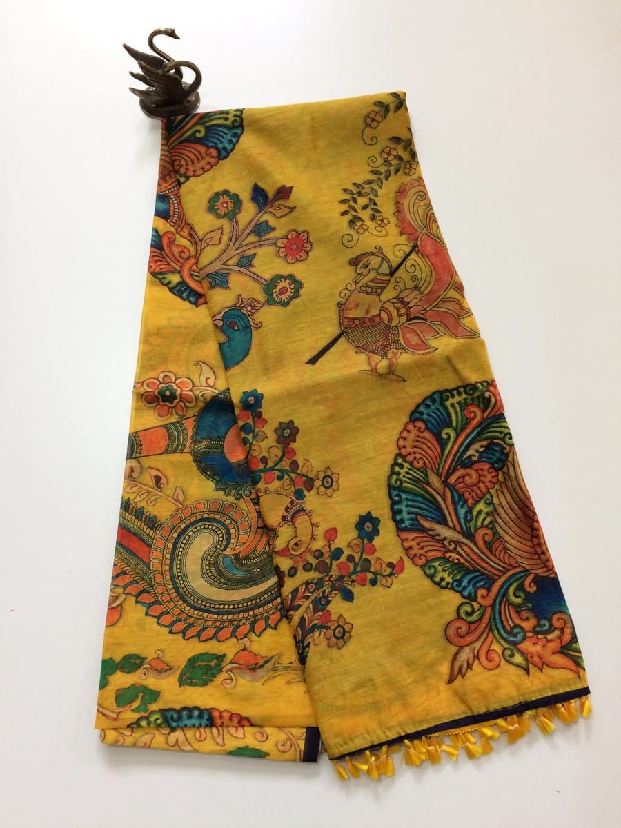 Digital Kalamkari Cotton Sarees - SH0603