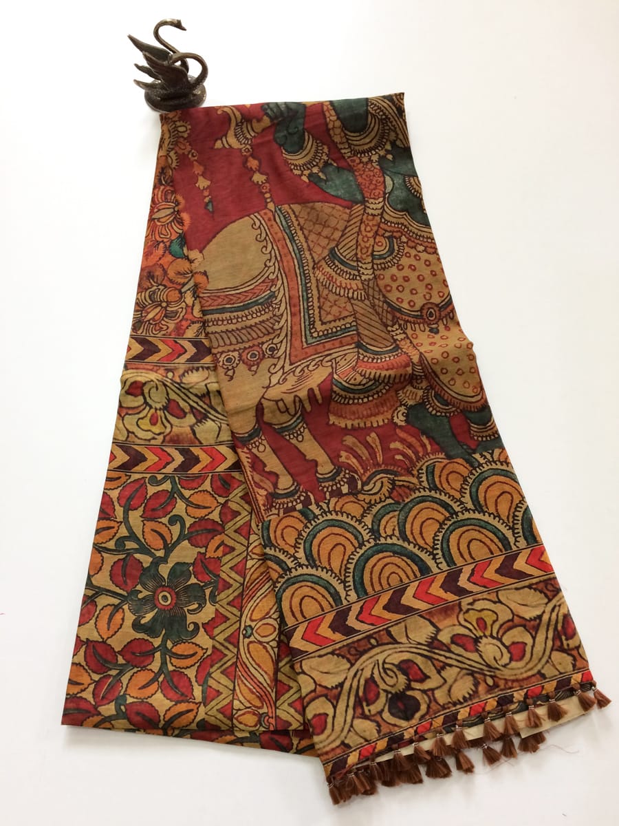 Digital Kalamkari Cotton Sarees - SH0603