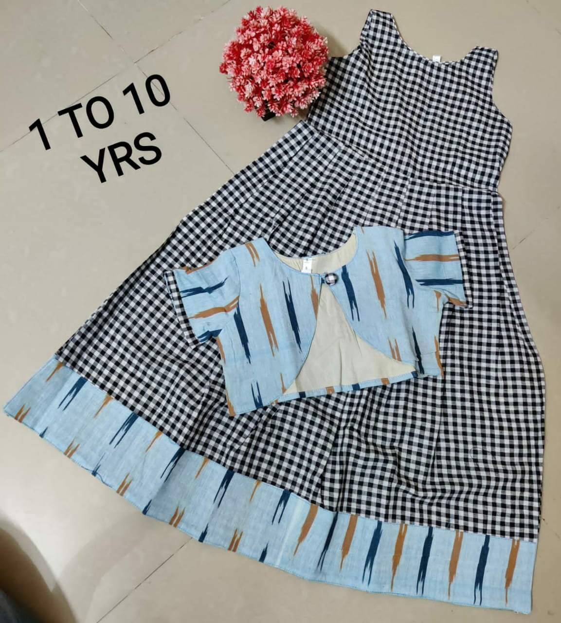 Handloom Fusion Frocks for Girls-SHG1063