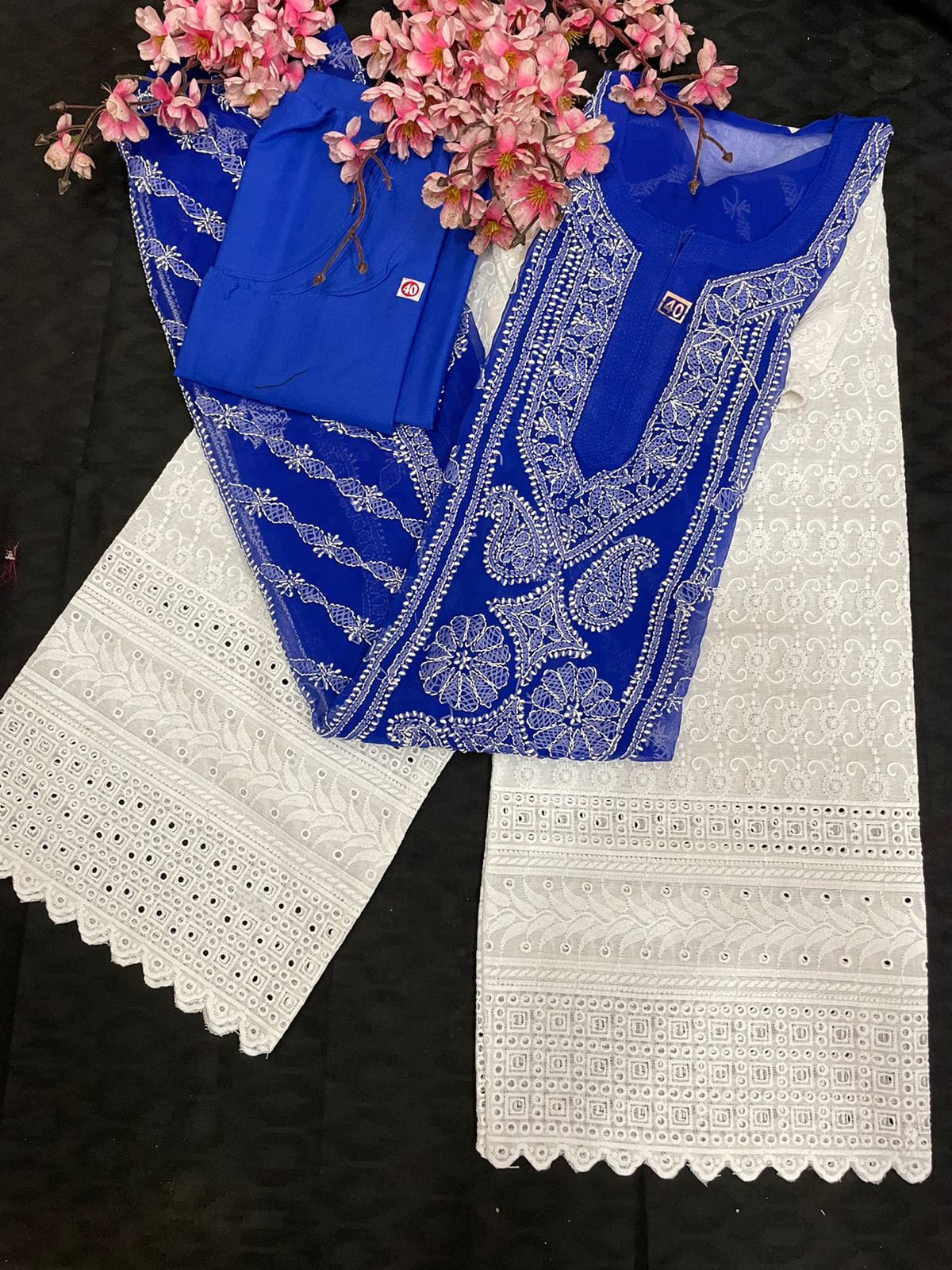 Lucknowi Chikankari Fancy Kurta Sets for Women-SHKS1039