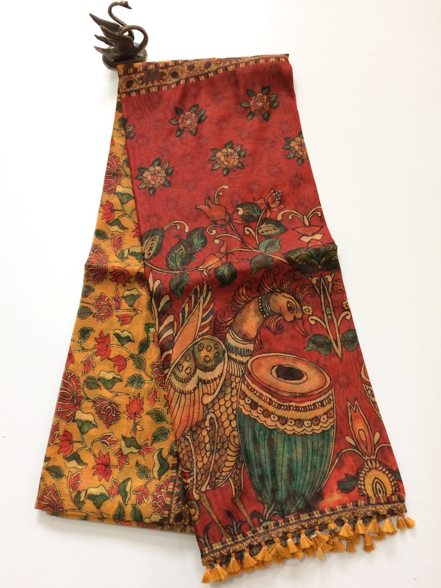 Digital Kalamkari Cotton Sarees - SH0603