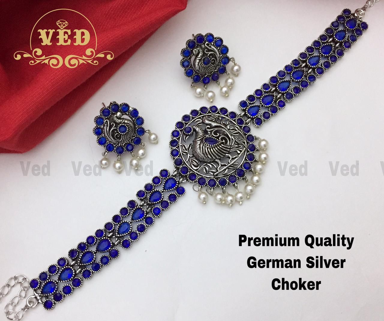 Premium Quality German Silver Choker- SHJ1010