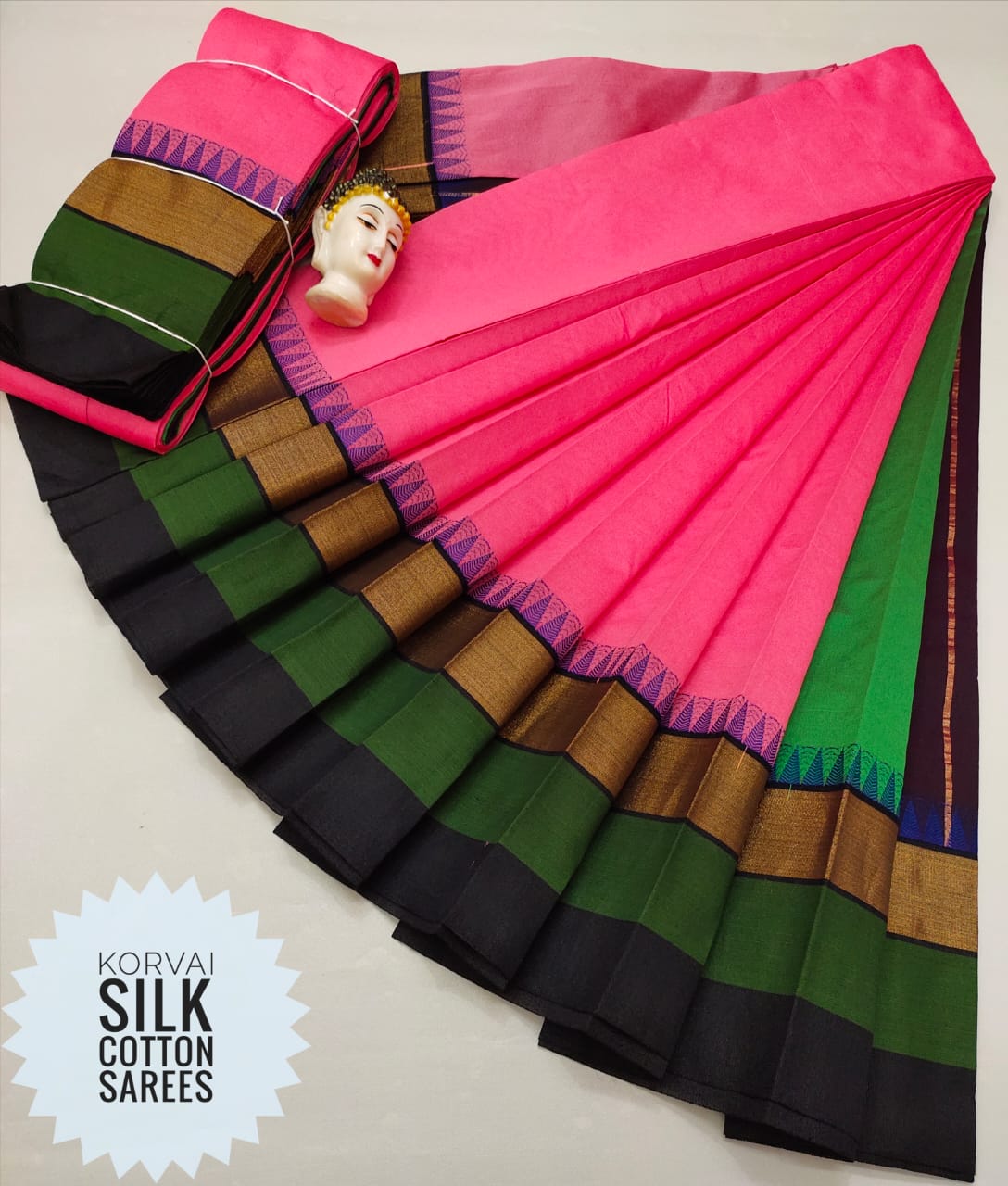 Korvai Silk Cotton Saree-SH0561