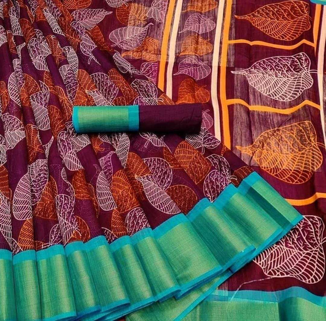 Classic Light Weight Linen Sarees-SH1002