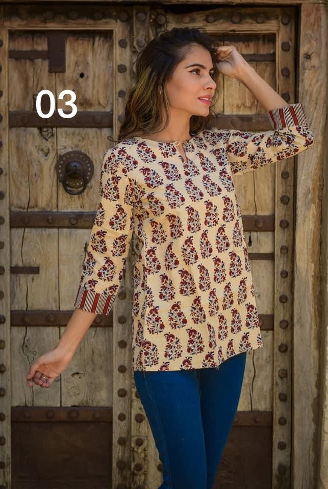 Beautiful Western Printed Cotton Tunics-SHTU1068