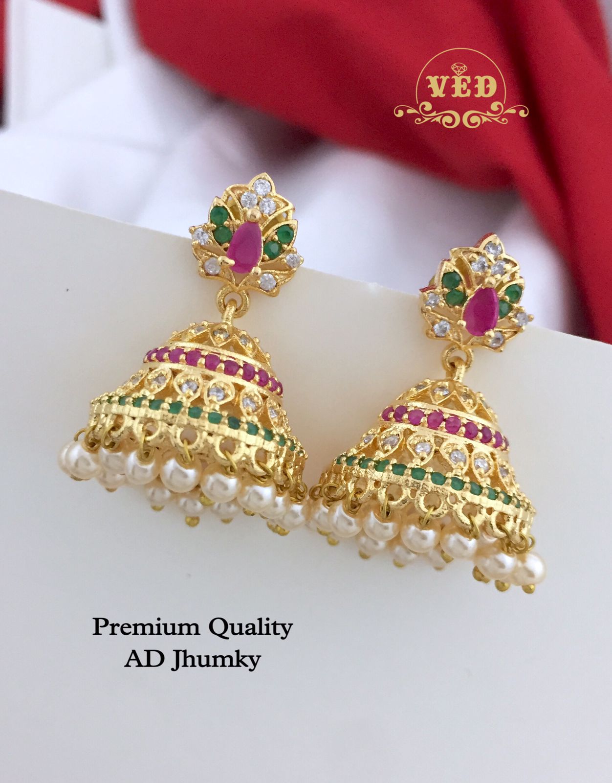 Premium Quality AD Jhumky - SHJ1054