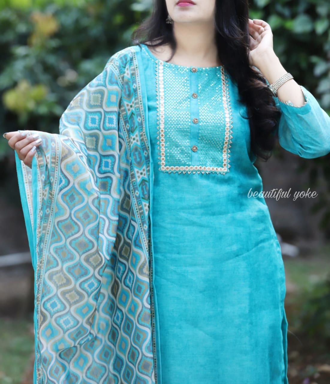 Attractive Silk Suit Set for Women-SHKS1000