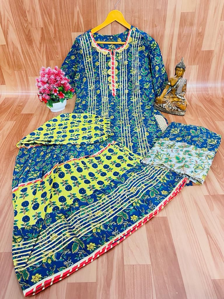 Ethnic Cotton Kurta Sets for Women-SHKS1110