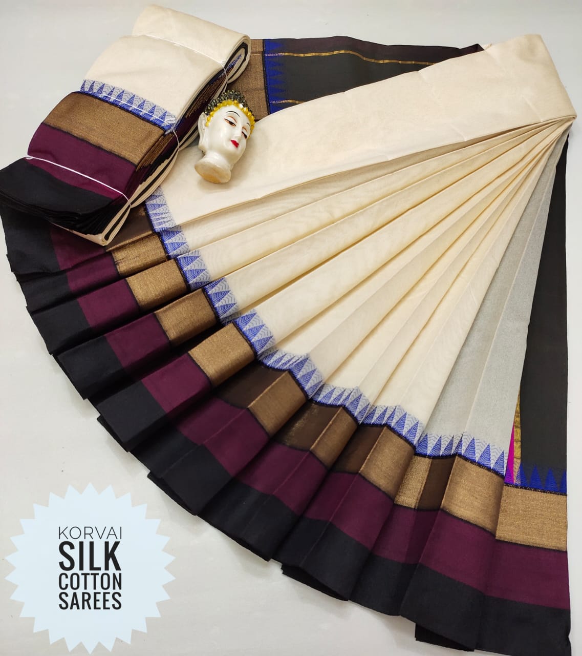 Korvai Silk Cotton Saree-SH0561