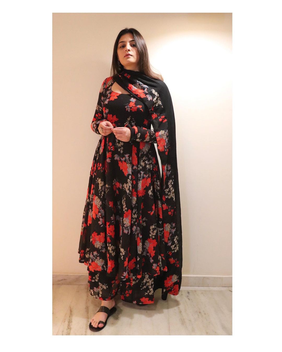 Elegant Long Kurti with Palazzo & Dupatta for Women-SHKS1074