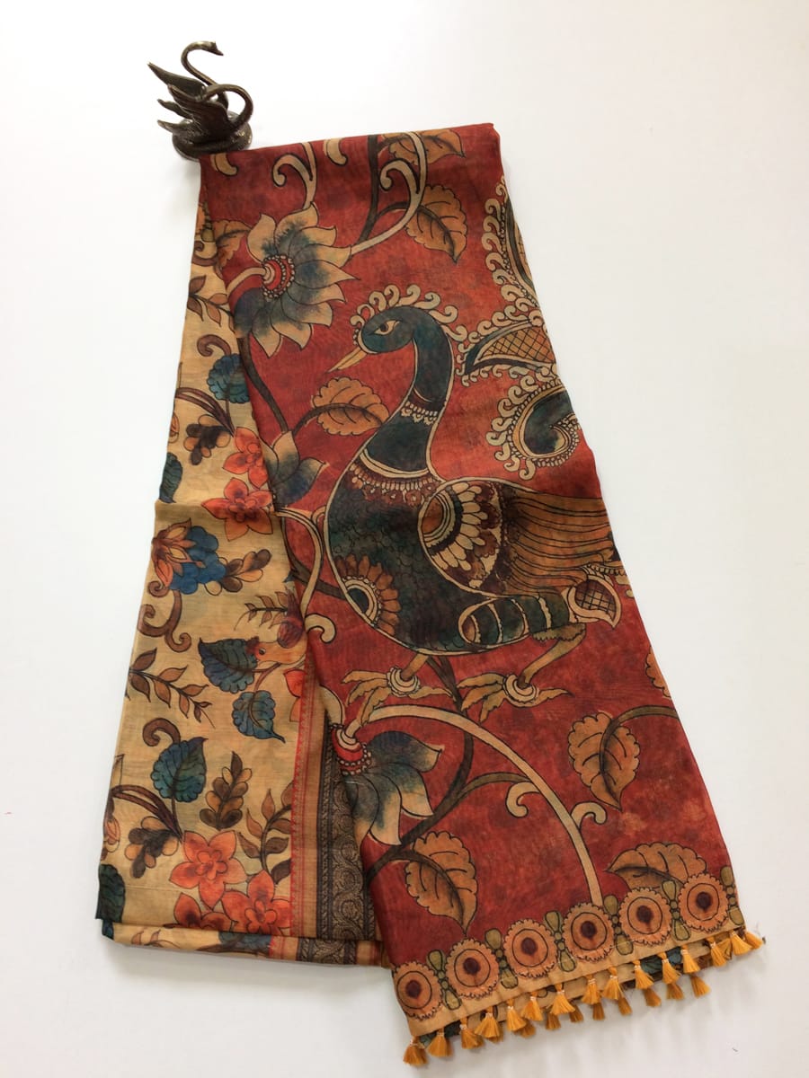Digital Kalamkari Cotton Sarees - SH0603