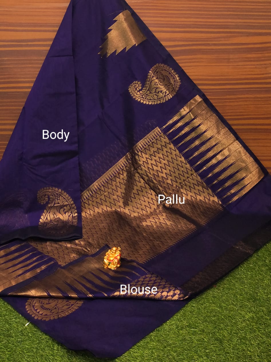 Fancy Silk Cotton Saree Collections-SH0587