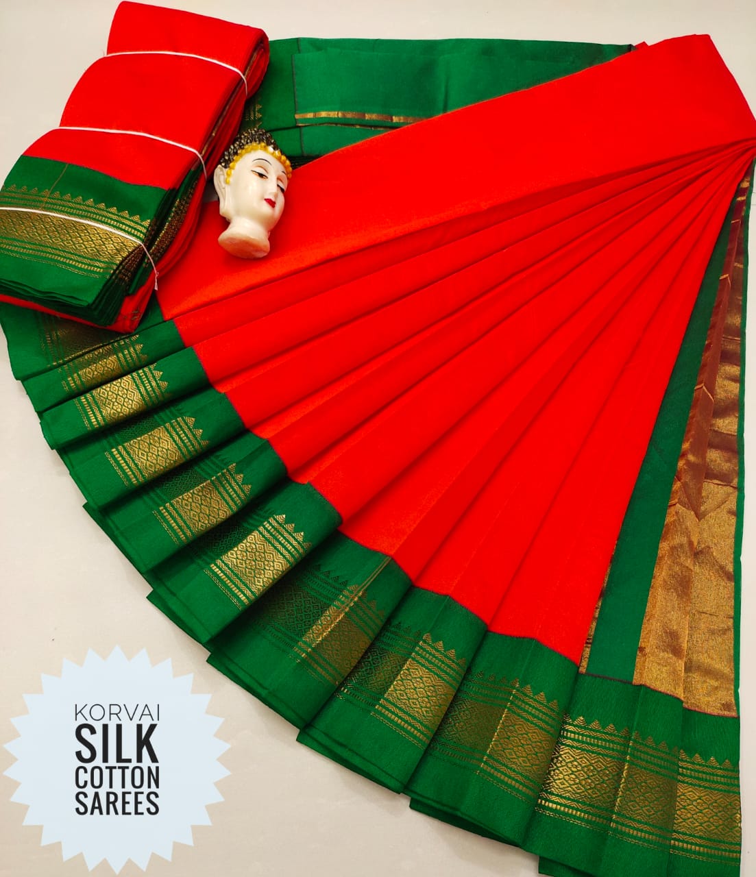 Korvai Silk Cotton Saree-SH0561