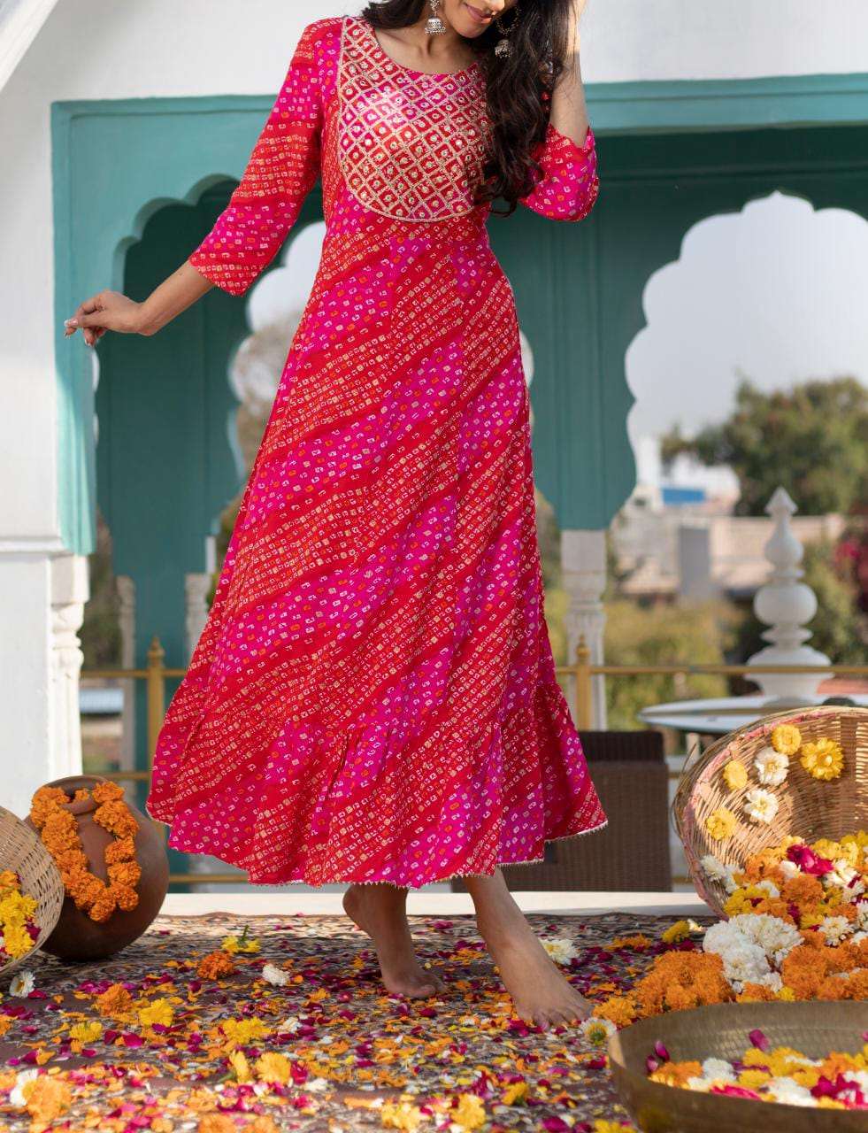 Beautiful Rayon Flared Gowns for Women-SHK1130