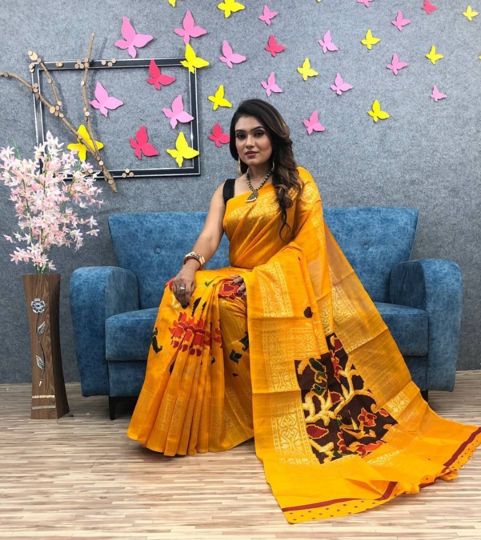 Soft Linen Saree Collections - SH0616