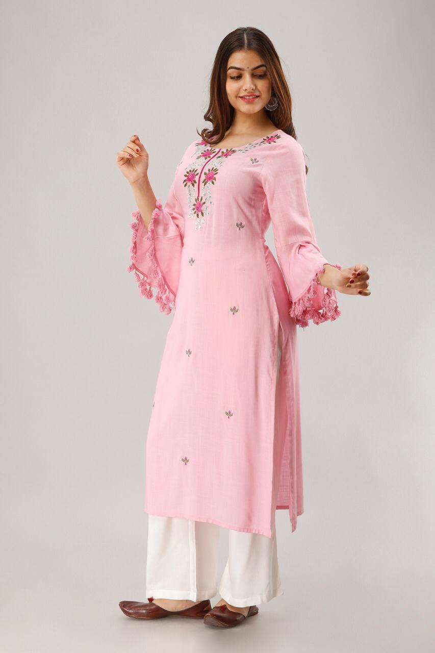 Elegant Rayon Slub Kurti-SHK1020
