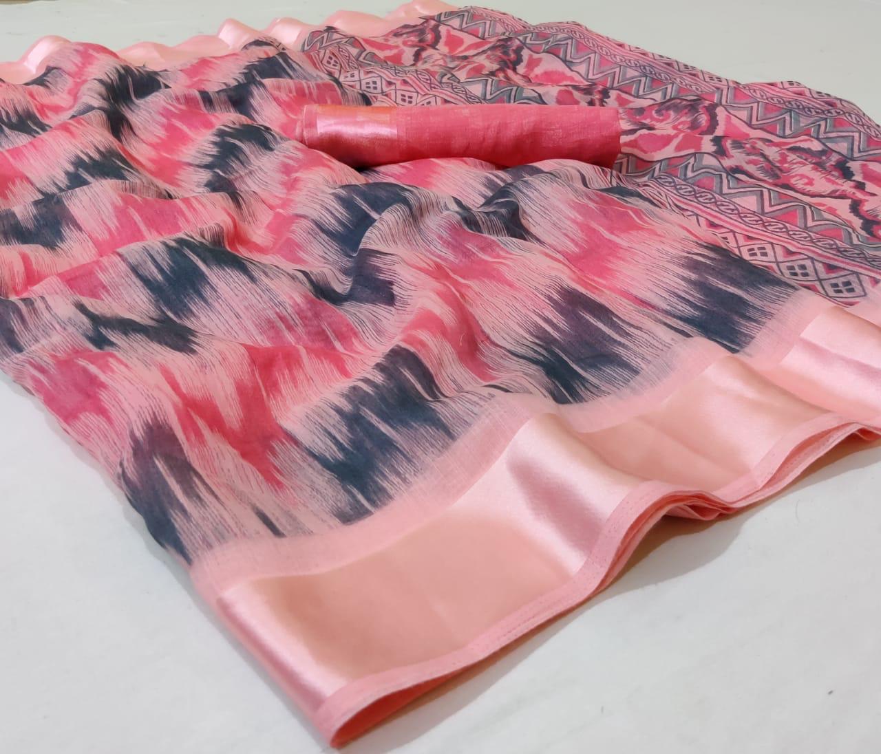 Stylish Linen Silk Saree-SH0543