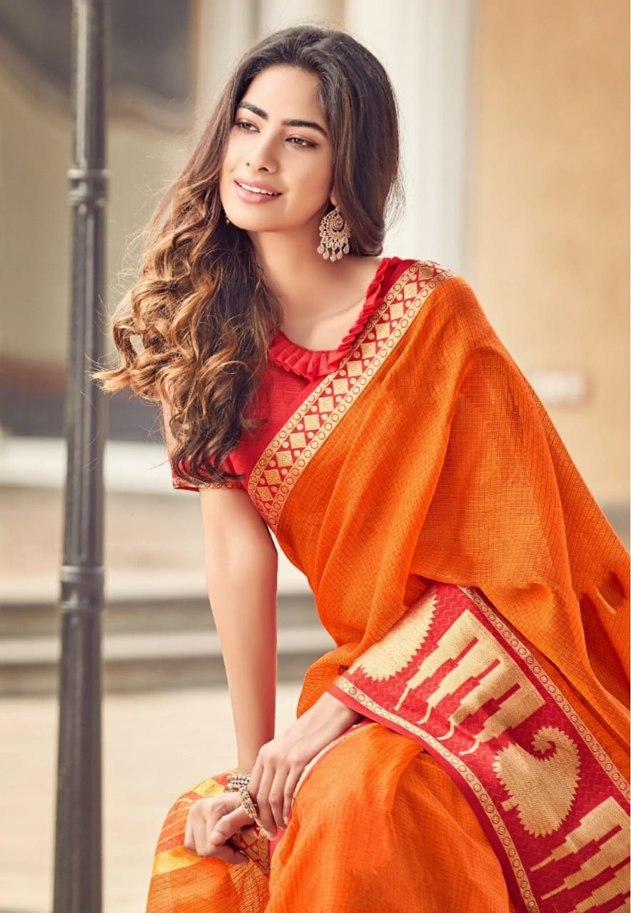 Ethnic Kota Doria Saree-SH0519