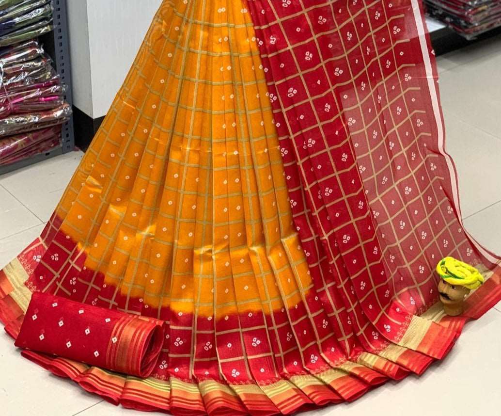 Attractive Art Silk Bandhani Saree-SH0501