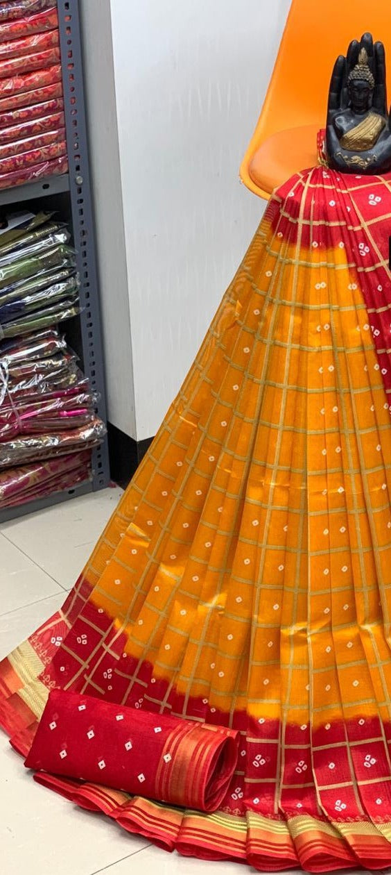 Attractive Art Silk Bandhani Saree-SH0501