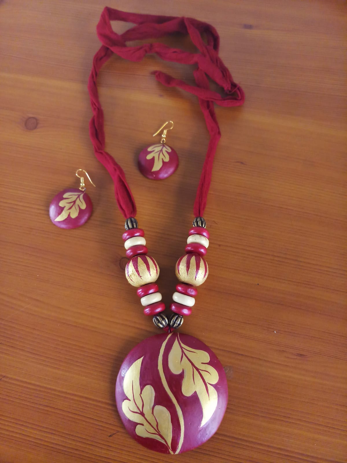 Women's Trendy Terracotta Neck Set- SHJ1175