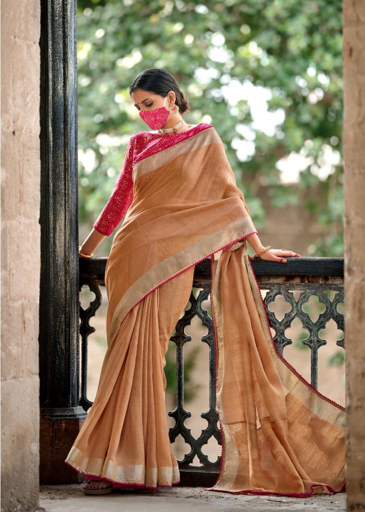 Ethnic Linen Silk Saree-SH0565