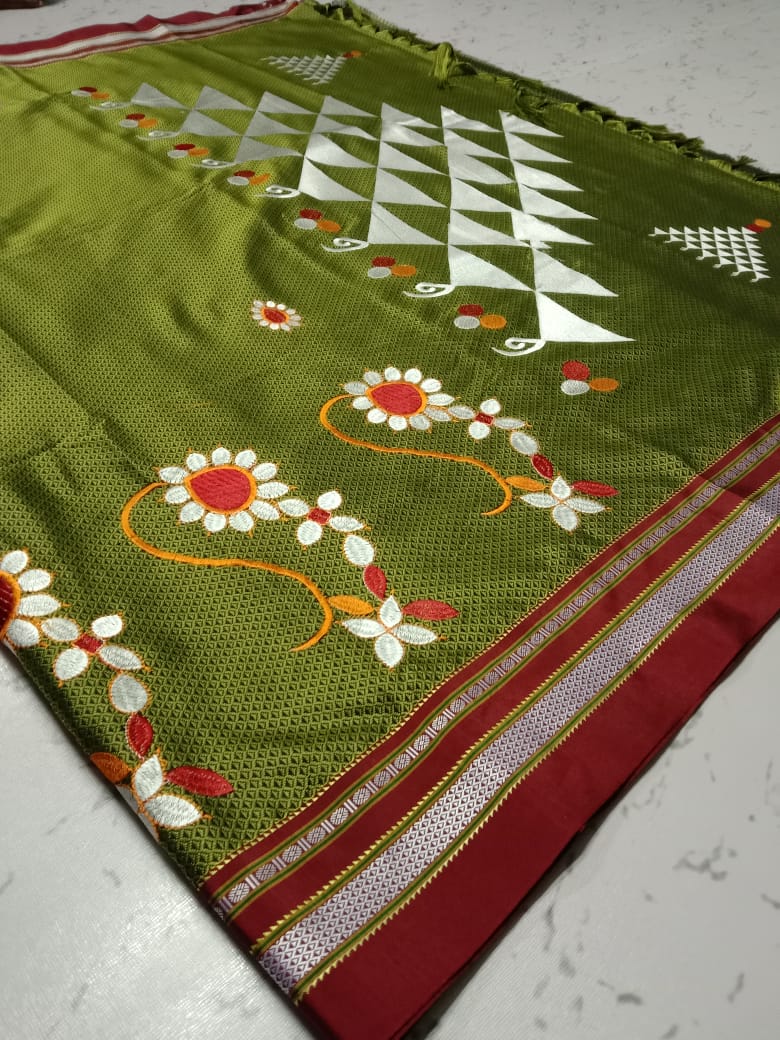 Beautiful Resham Blended Cotton Sarees-SH0578