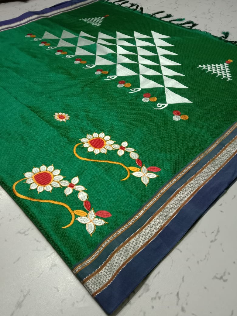 Beautiful Resham Blended Cotton Sarees-SH0578