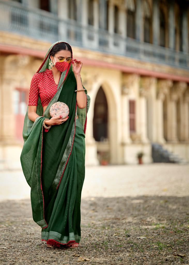 Ethnic Linen Silk Saree-SH0565