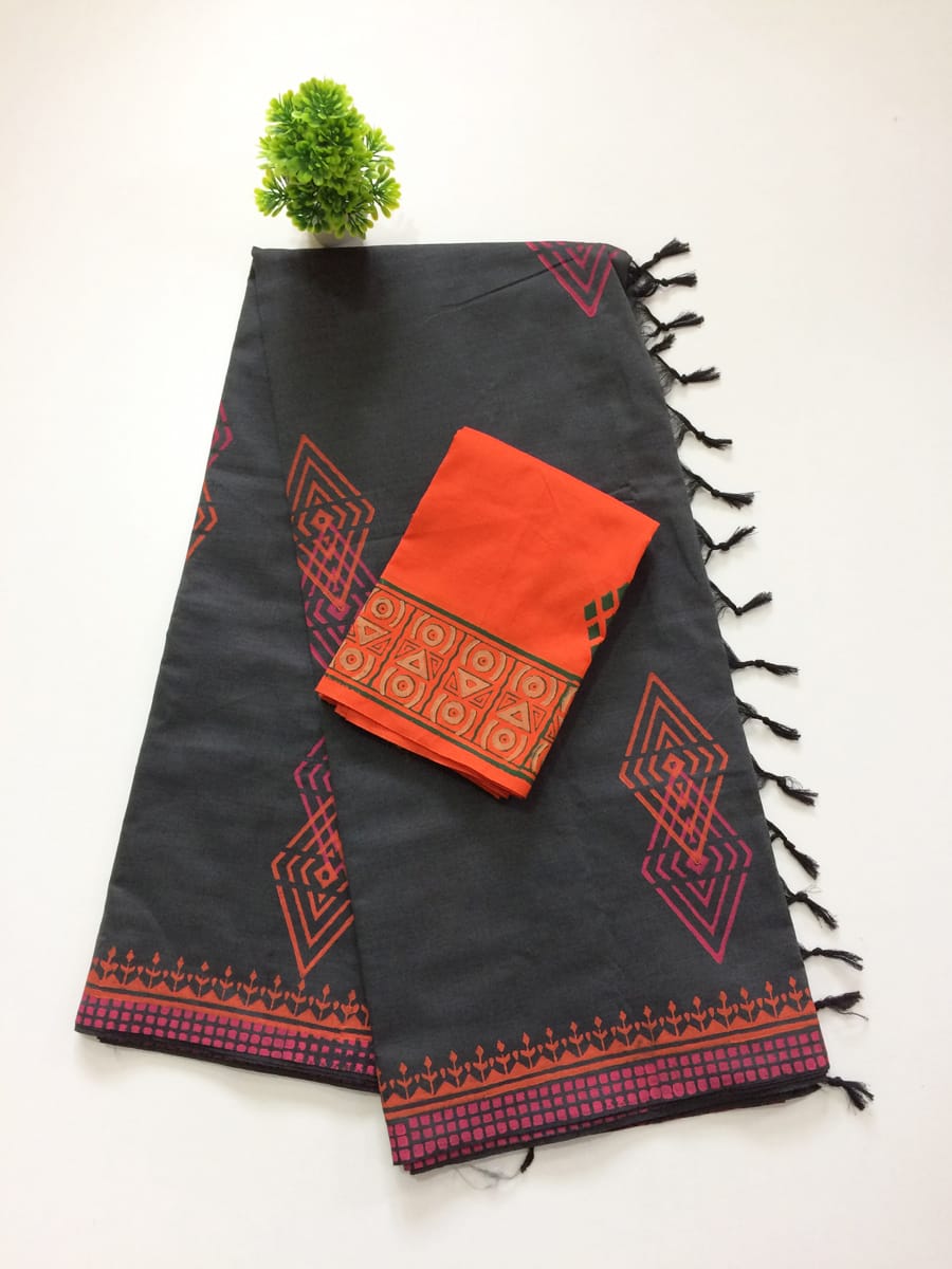 South Cotton sarees With Blouse Piece-SH0564