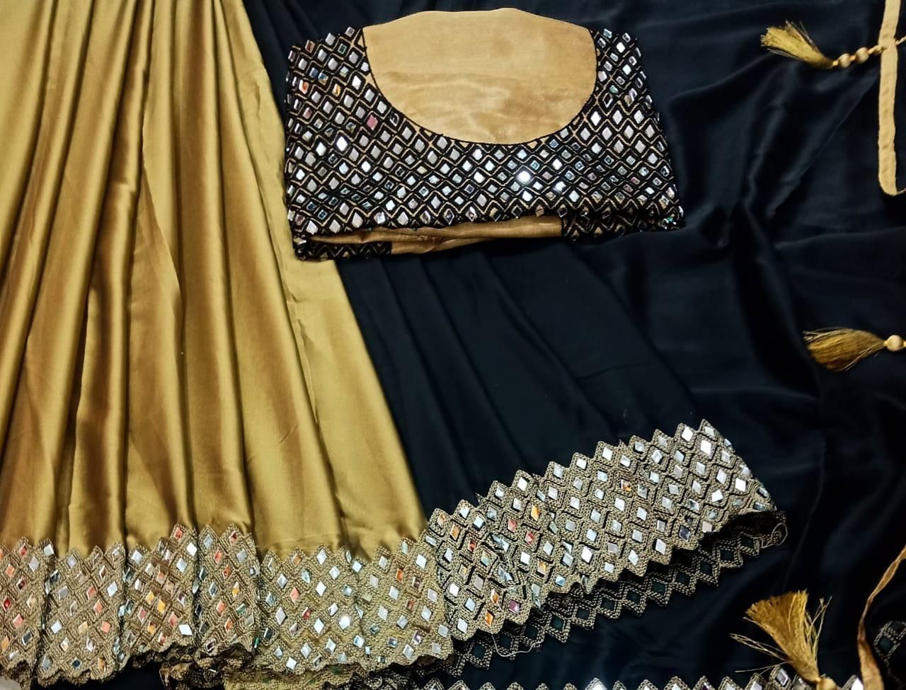 Super Trending Mirror work Saree-SH0560