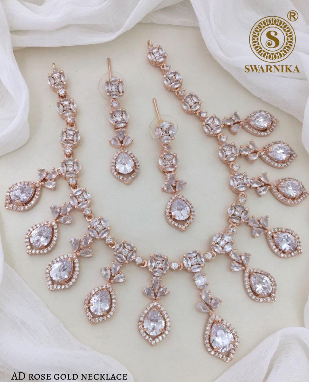 Trendy Rose Gold Neck Set- SHJ1072