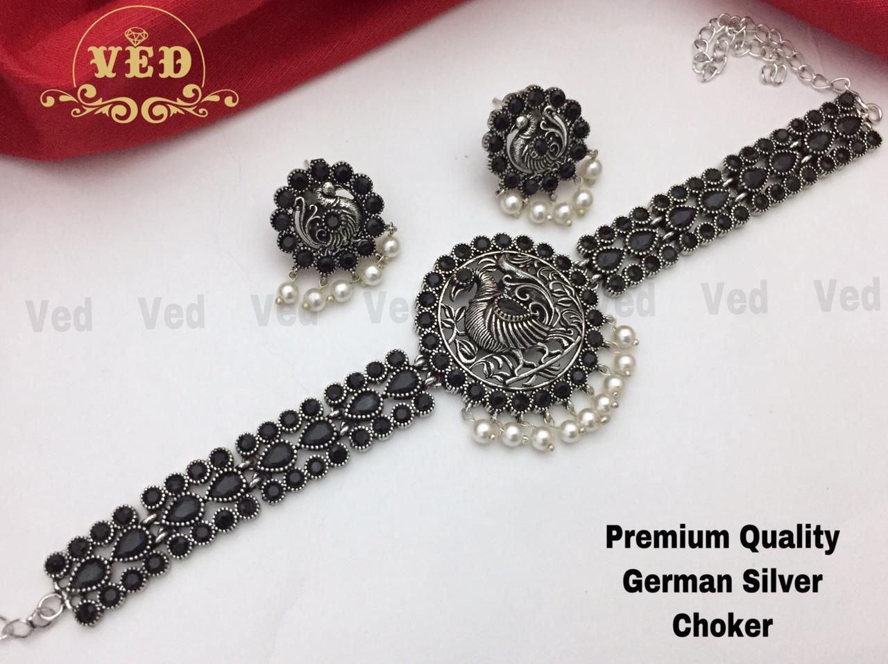 Premium Quality German Silver Choker- SHJ1010
