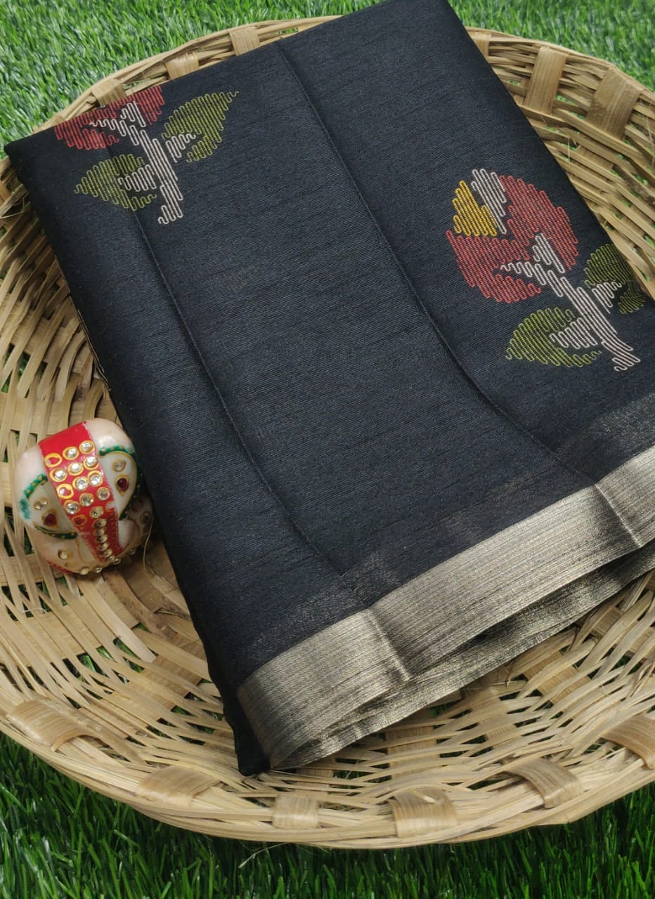 Jute Silk Saree Collections-SH0585