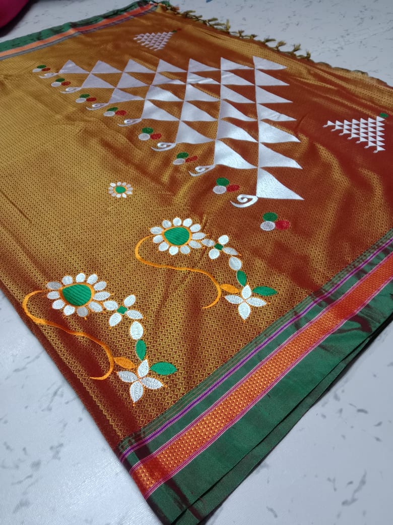 Beautiful Resham Blended Cotton Sarees-SH0578