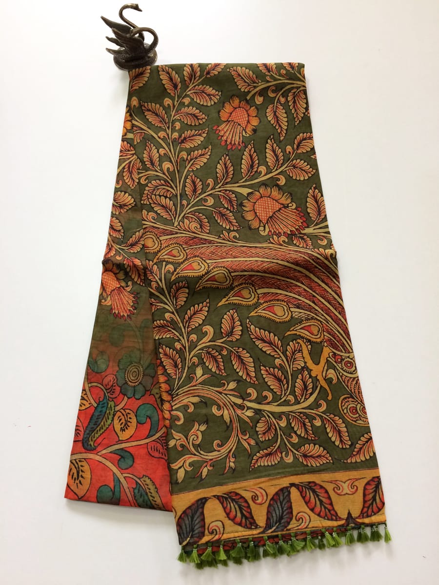 Digital Kalamkari Cotton Sarees - SH0603