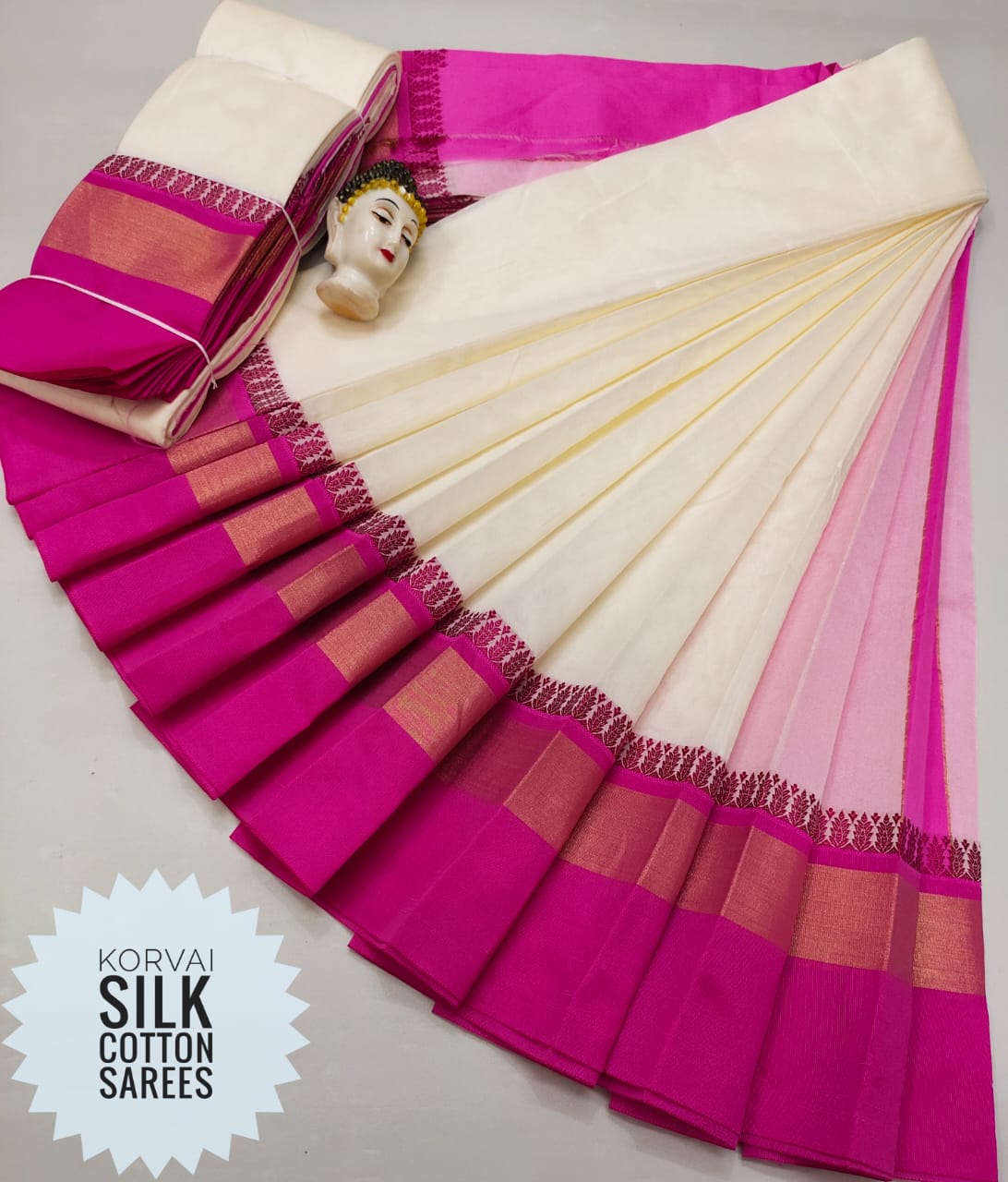 Korvai Silk Cotton Saree-SH0561