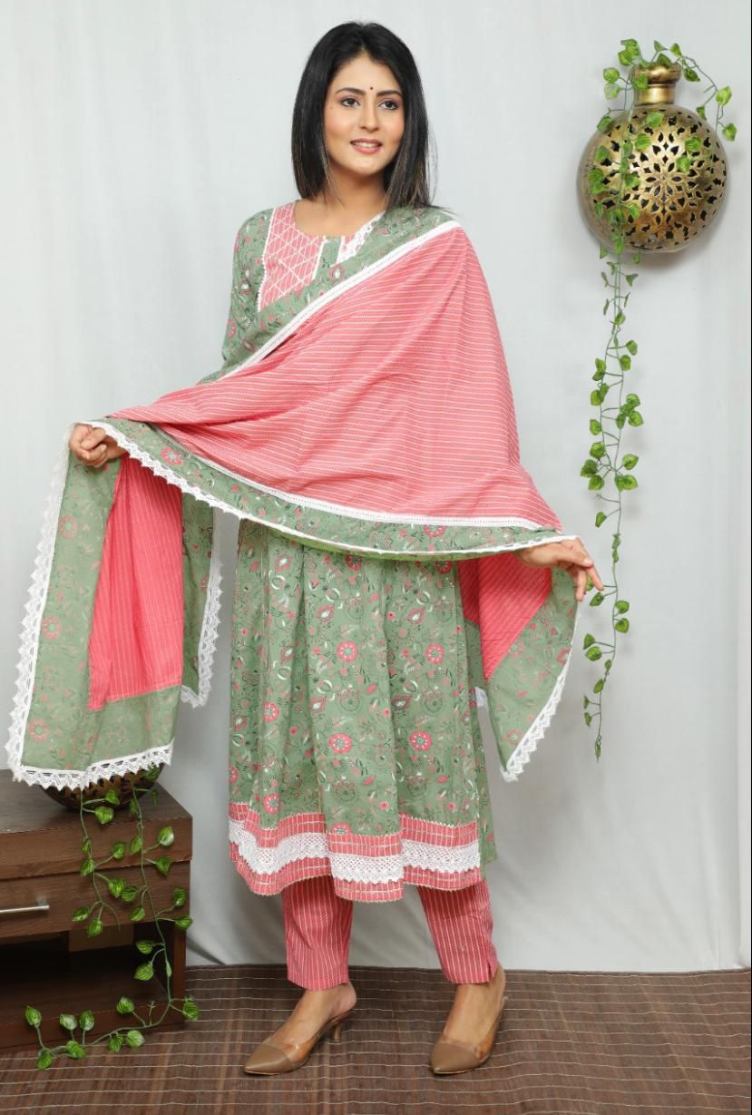 Casual Cotton Kurta Sets for Women-SHKS1109