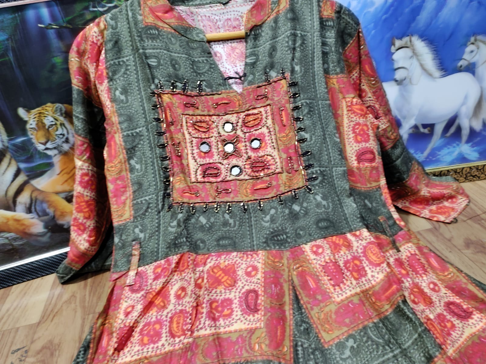 Ethnic Long Gown for Women-SHKS1057