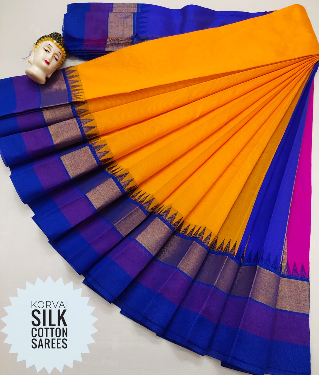 Korvai Silk Cotton Saree-SH0561