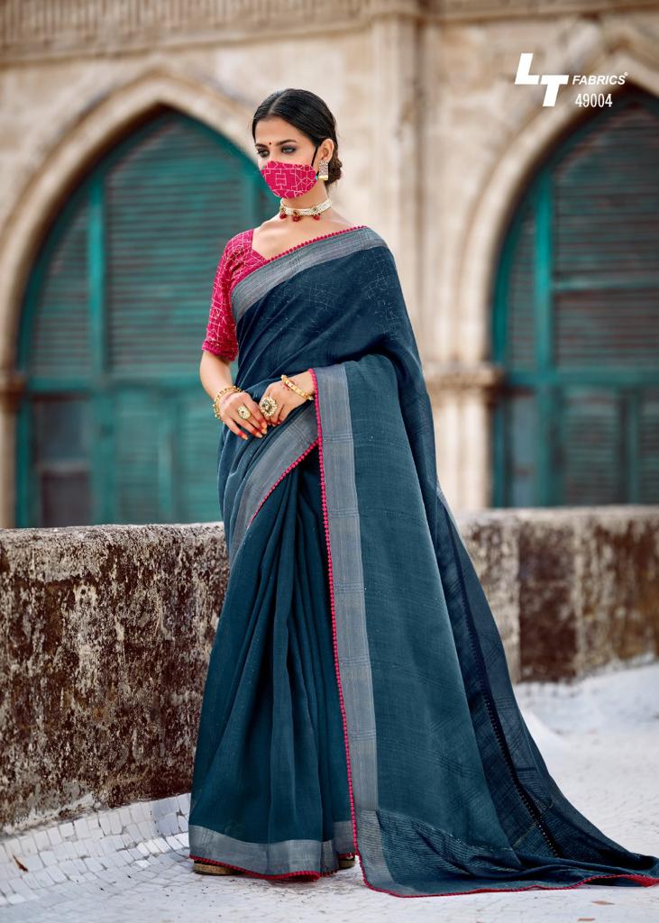 Ethnic Linen Silk Saree-SH0565
