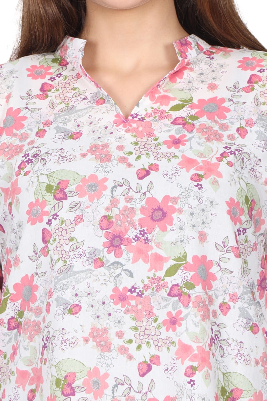 Women's Printed Cotton Stylish Tunics-SHTU1067