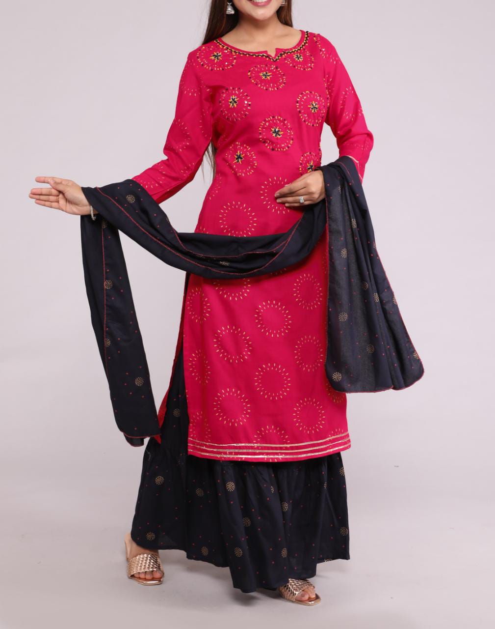 Casual Kurta Sharara Sets for Women-SHKS1126