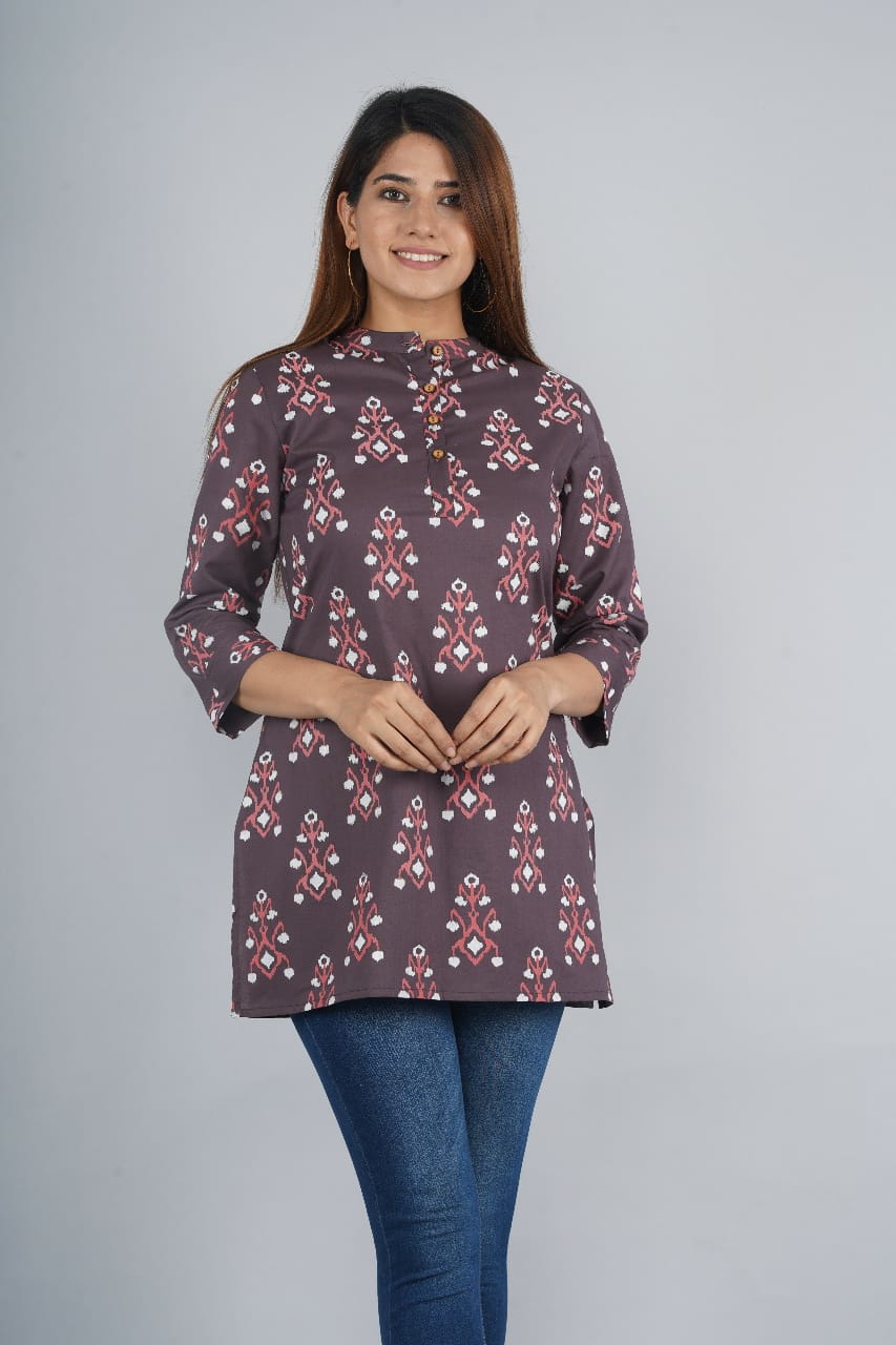 Beautiful Western Printed Cotton Tunics-SHTU1069