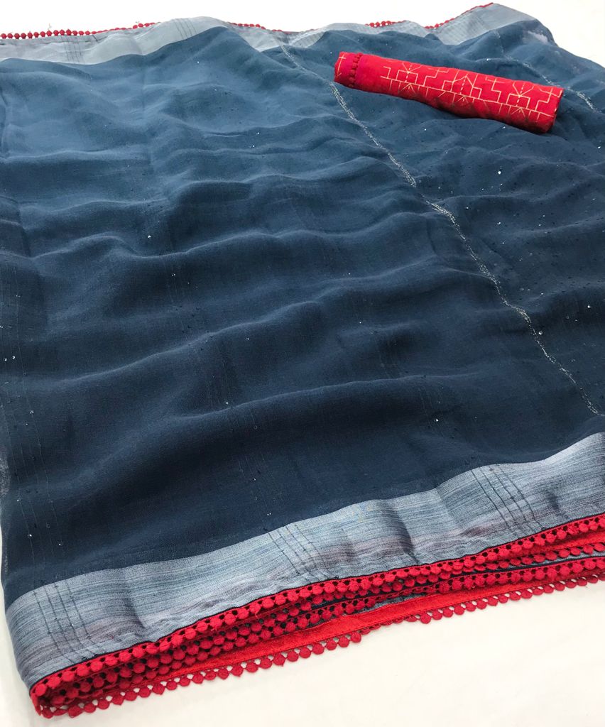 Ethnic Linen Silk Saree-SH0565