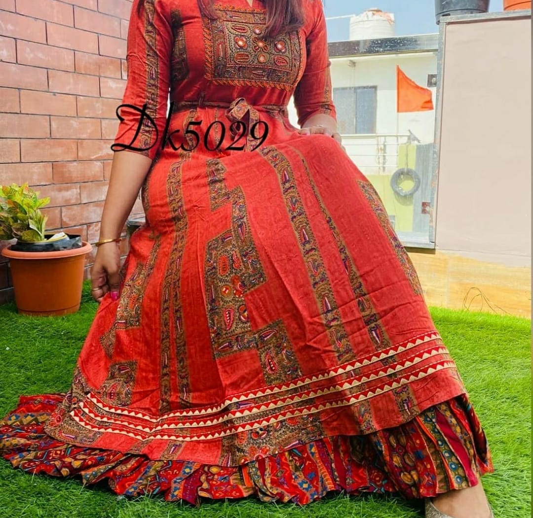 Ethnic Long Gown for Women-SHKS1057