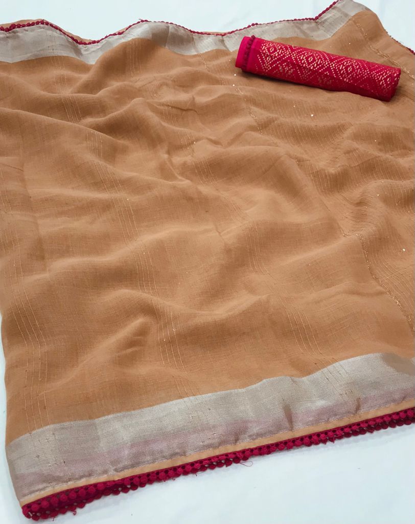 Ethnic Linen Silk Saree-SH0565