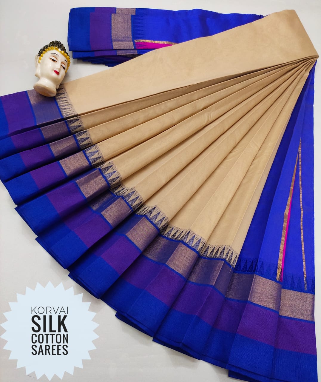 Korvai Silk Cotton Saree-SH0561
