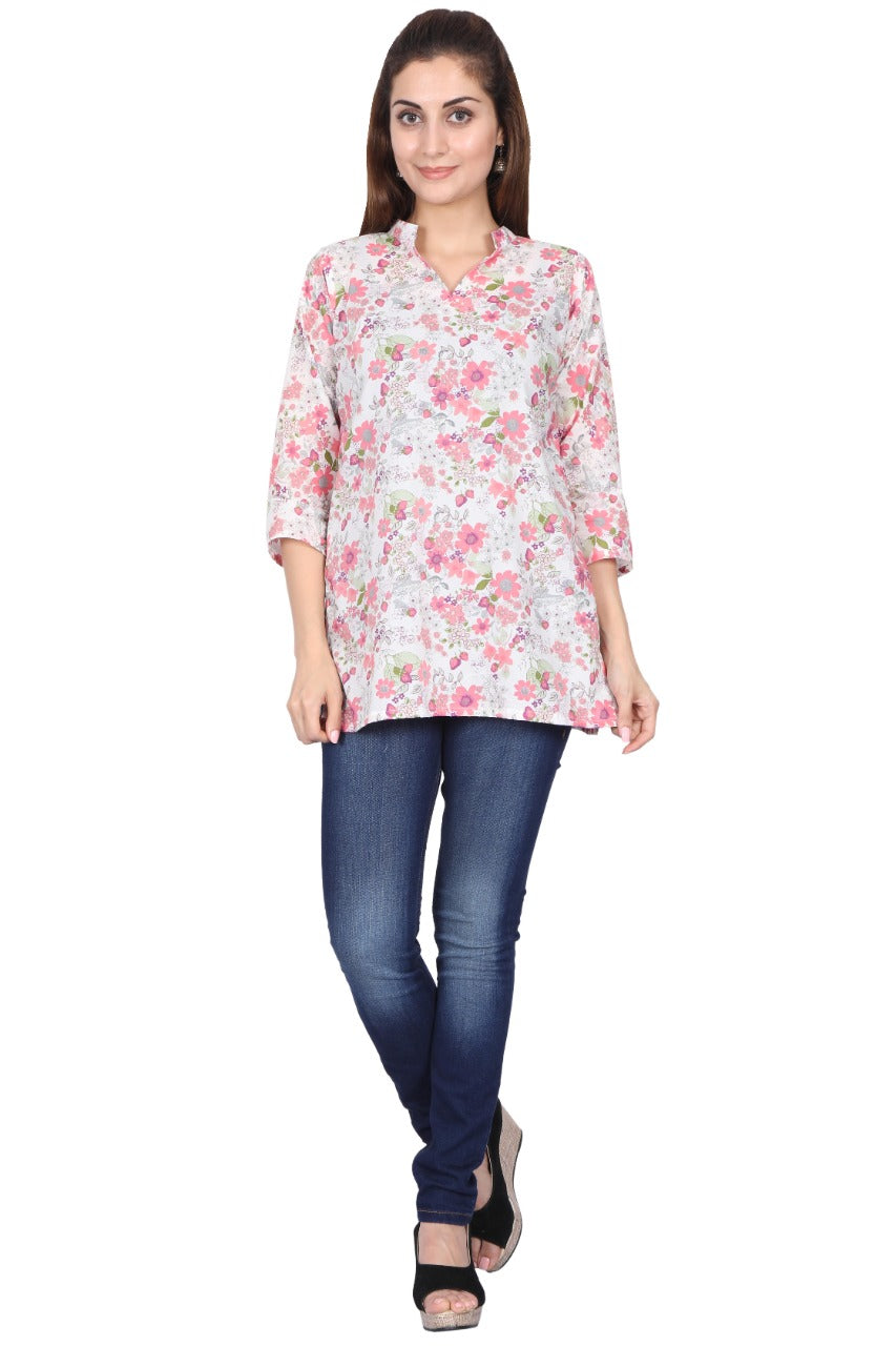 Women's Printed Cotton Stylish Tunics-SHTU1067